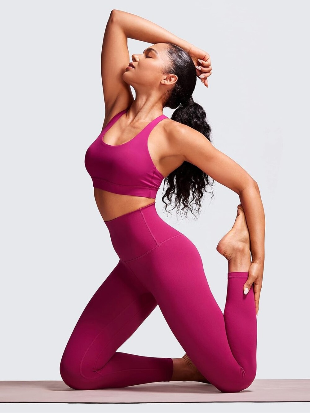 CRZ YOGA Super High Waisted Butterluxe Workout Leggings In Berry